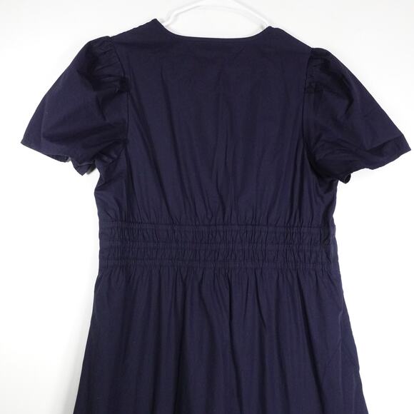 New Quince Women's Navy Blue Tiered Maxi Dress Large Organic Poplin 0013 - Picture 10 of 10